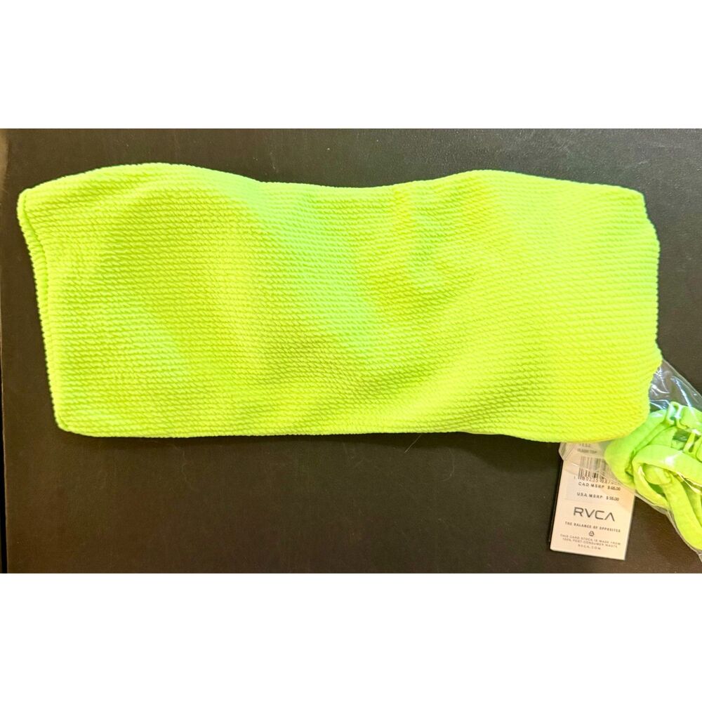 RVCA Womens Flash Strapless Bikini Top Bright Green XS NWT